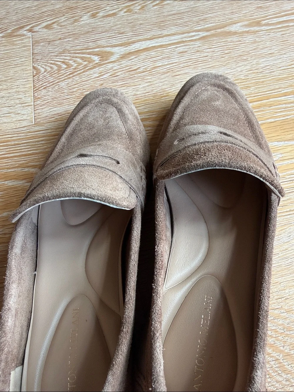 Women’s Suede Penny Loafers in Taupe - Picture 5 of 6